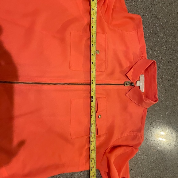 Michael Kors blouse with gold zipper and detail size LG - Picture 6 of 16